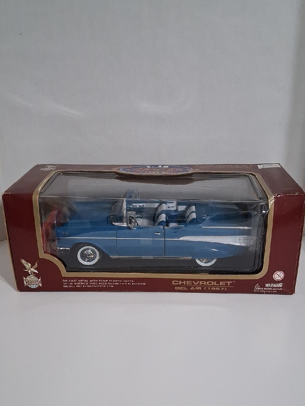 VTG 1957 Chevy Bel Air Convertible Die-Cast 1:18 Scale Blue NIB